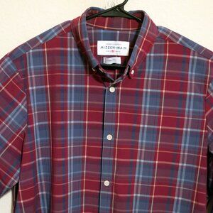 Mizzen Main Shirt Mens XL Long Sleeve Button Blue Red White Striped Trim Fit